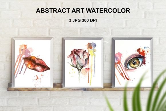 Abstract Art Watercolor Illustrations for Crafters