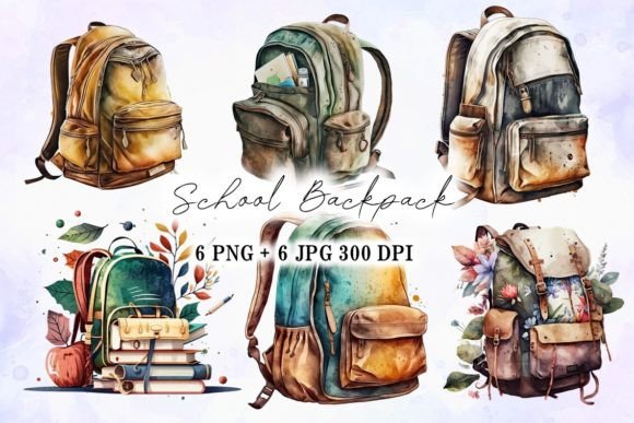 Backpack Bag Clipart Watercolor Illustrations Review