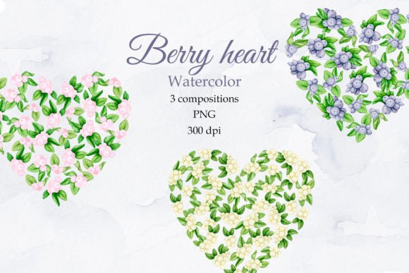 Berry Heart Illustrations: Watercolor Sublimation PNG Review