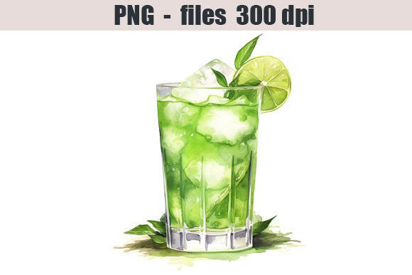 Cocktail Watercolor Clipart: Illustrations for Digital Sales