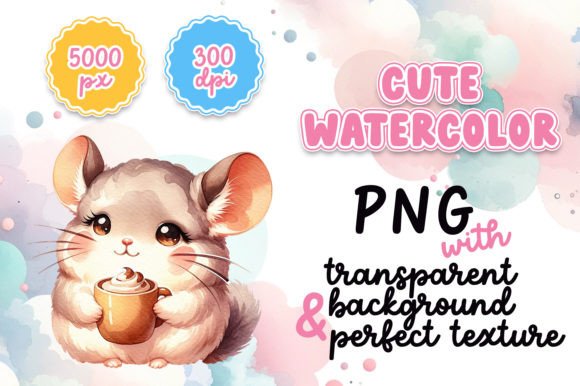 Cute Watercolor Chinchilla with Hot Cocoa Review