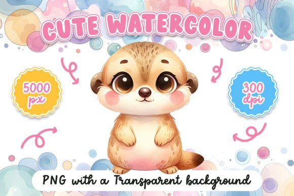 Cute Watercolor Meerkat Illustrations for Client Projects
