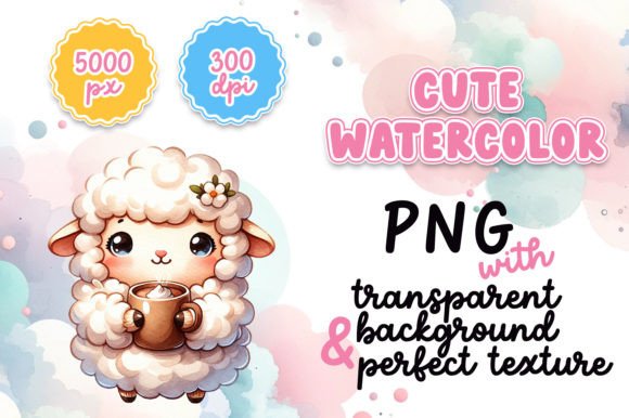 Cute Watercolor Sheep Illustrations for Cozy Crafts