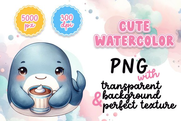 Cute Watercolor Whale with Hot Cocoa Review