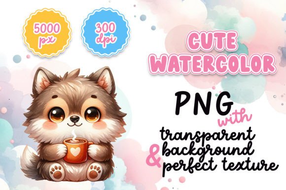 Cute Watercolor Wolf Illustrations for Cozy Blog Design