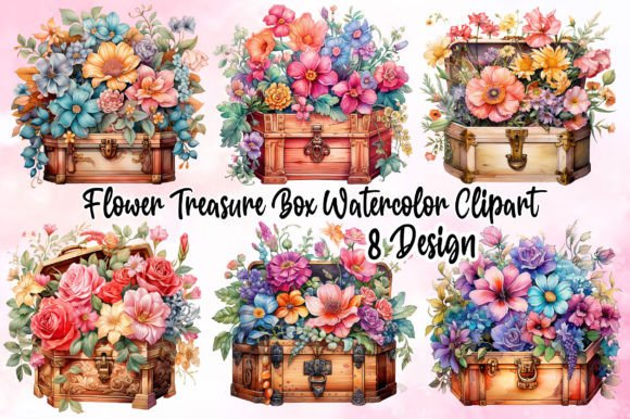 Flower Treasure Box Watercolor Clipart Review