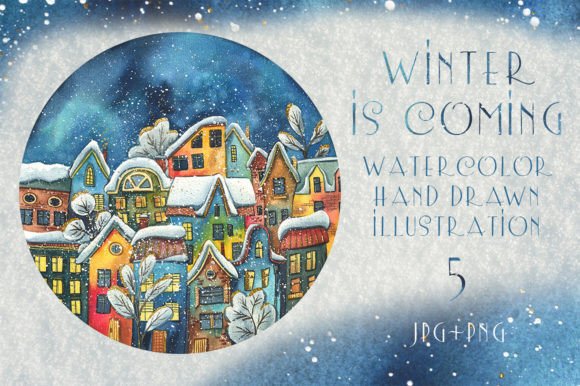 Night Snowy City Illustrations for Brand Design