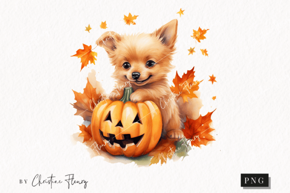 Watercolor Fall Dog Clipart Illustrations Review