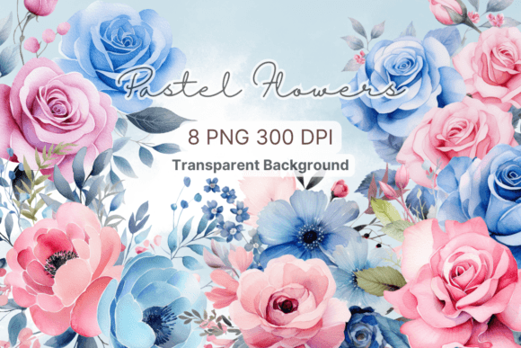 Watercolor Floral Clipart: Botanical PNG Illustrations