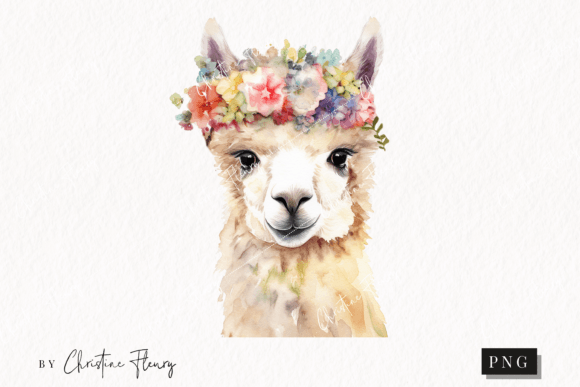 Watercolor Llama Clipart Illustrations for Branding