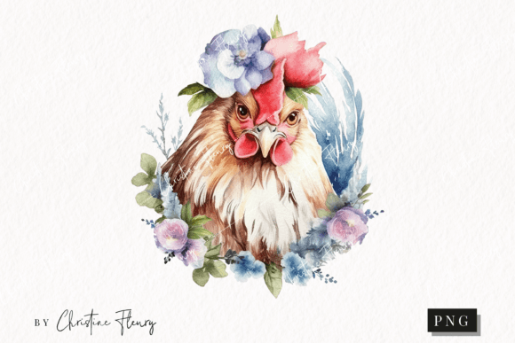 Watercolor Rooster Clipart: Illustrations for Local Brands