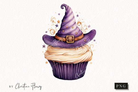 Watercolor Witch Cupcake Clipart: Illustrations Review