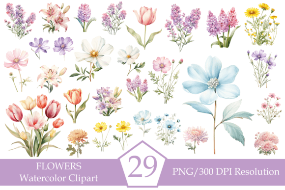 Wildflowers Illustrations: Floral Clipart Review