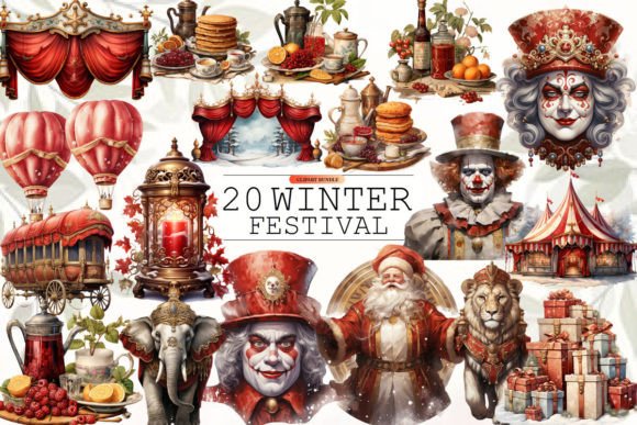 Winter Festival Watercolor Clipart: Illustrations Review