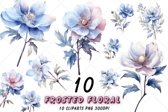 Winter Frosted Floral Watercolor Clipart Review